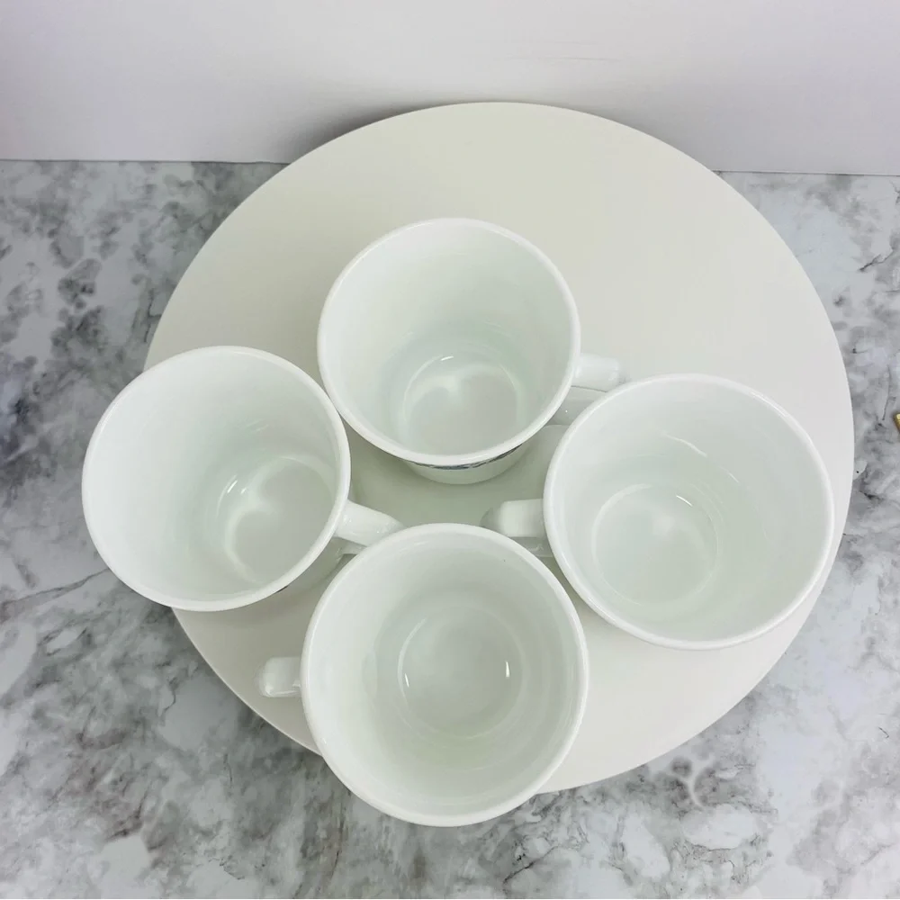 Vintage Corelle Corning Old Town Blue Onion 12oz White Coffee‎ Mug Cups Lot Of 4